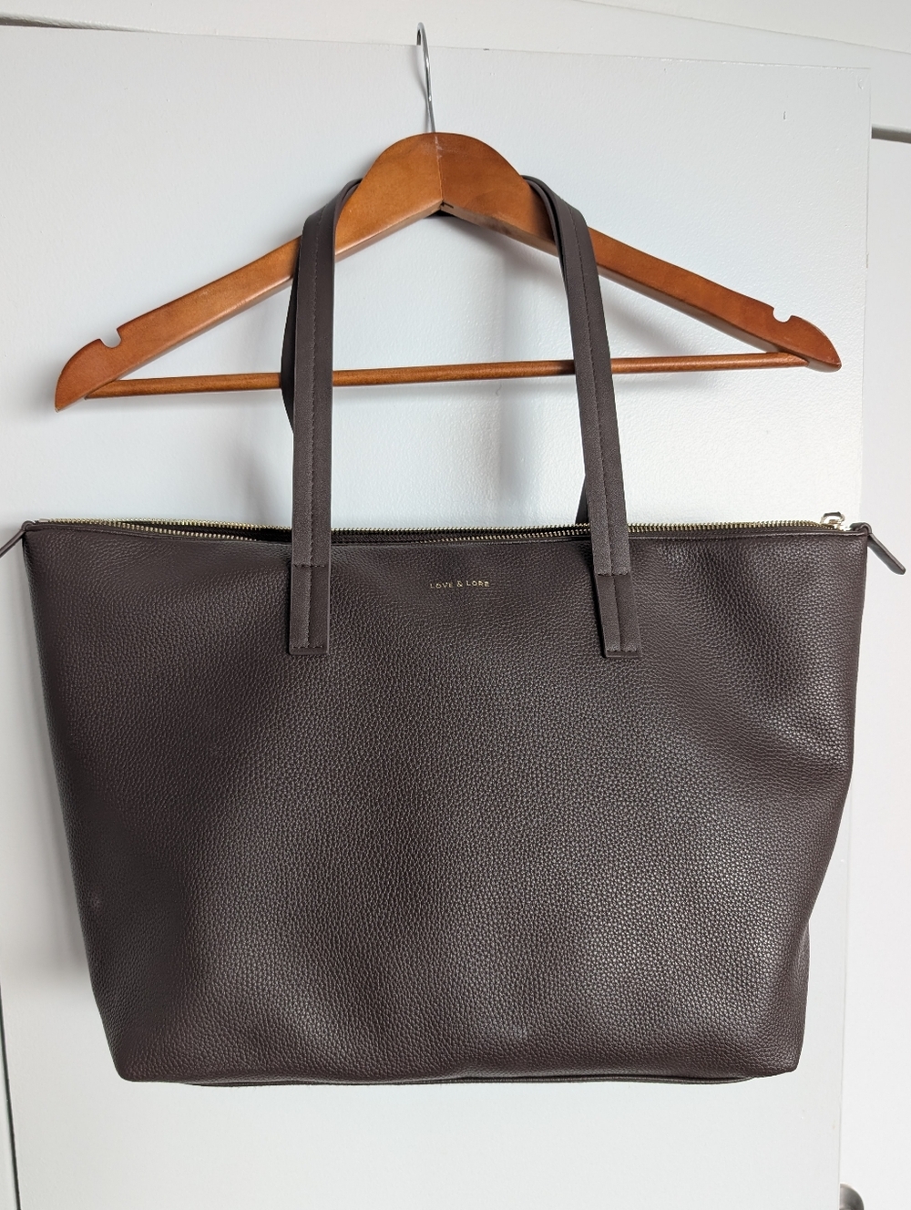 Zip Tote, Chocolate Brown Colour